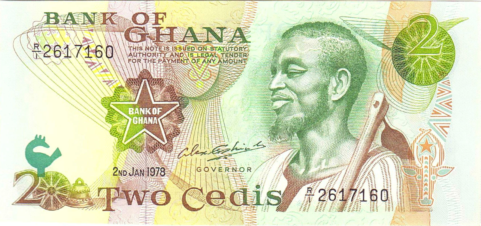 Ghana 2 1978 UNC P-14/c